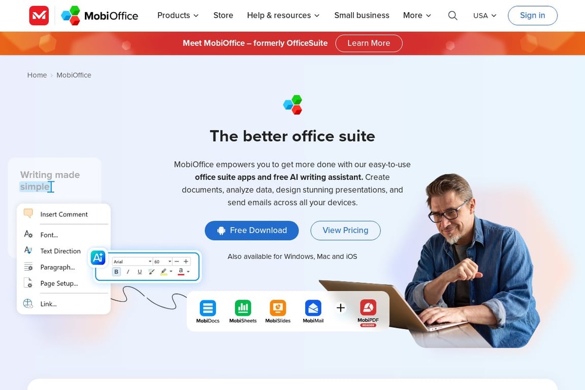 OfficeSuite homepage