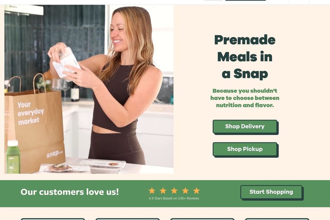 Snap Kitchen homepage