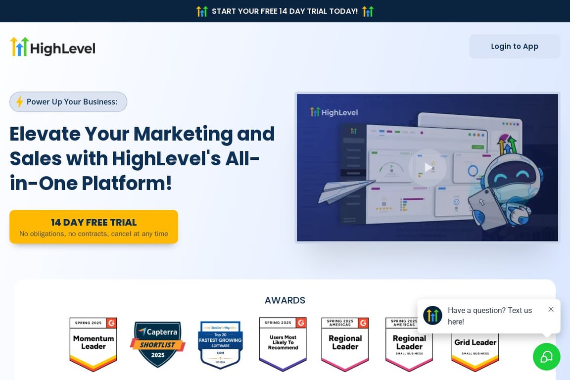 HighLevel homepage