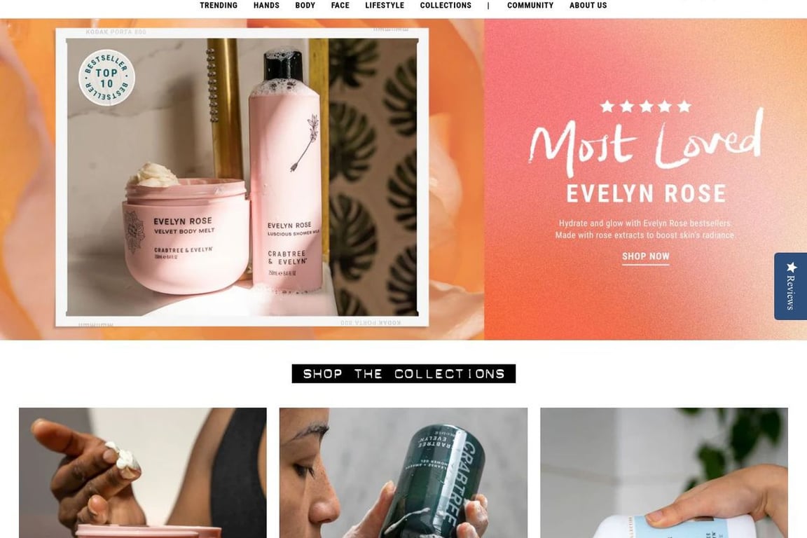 Crabtree & Evelyn homepage