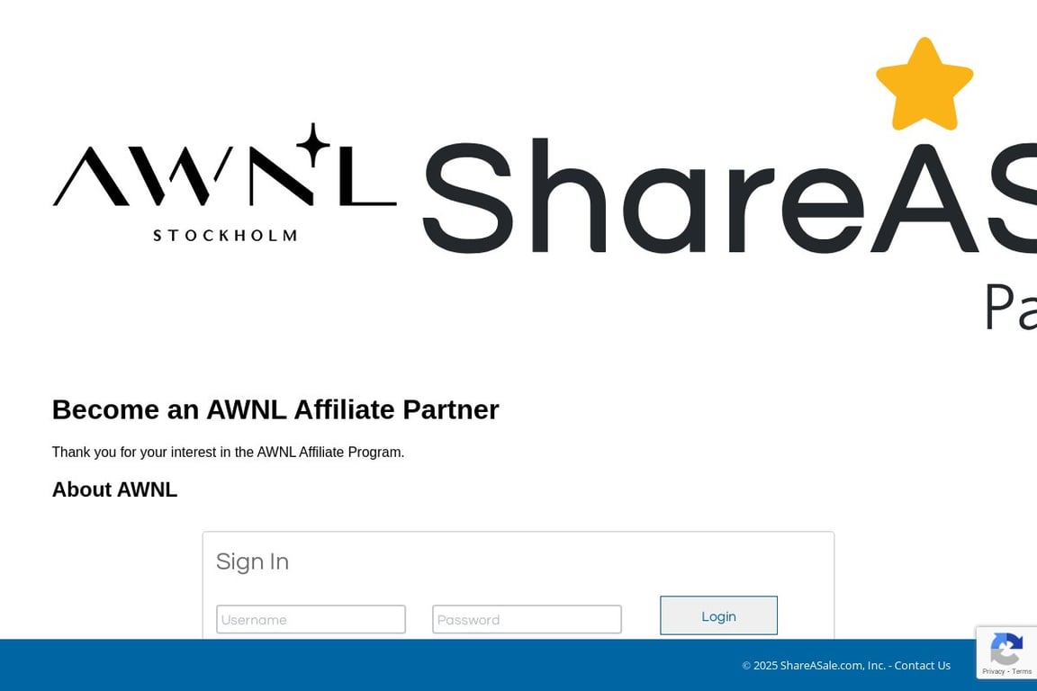 AWNL affiliate program signup page