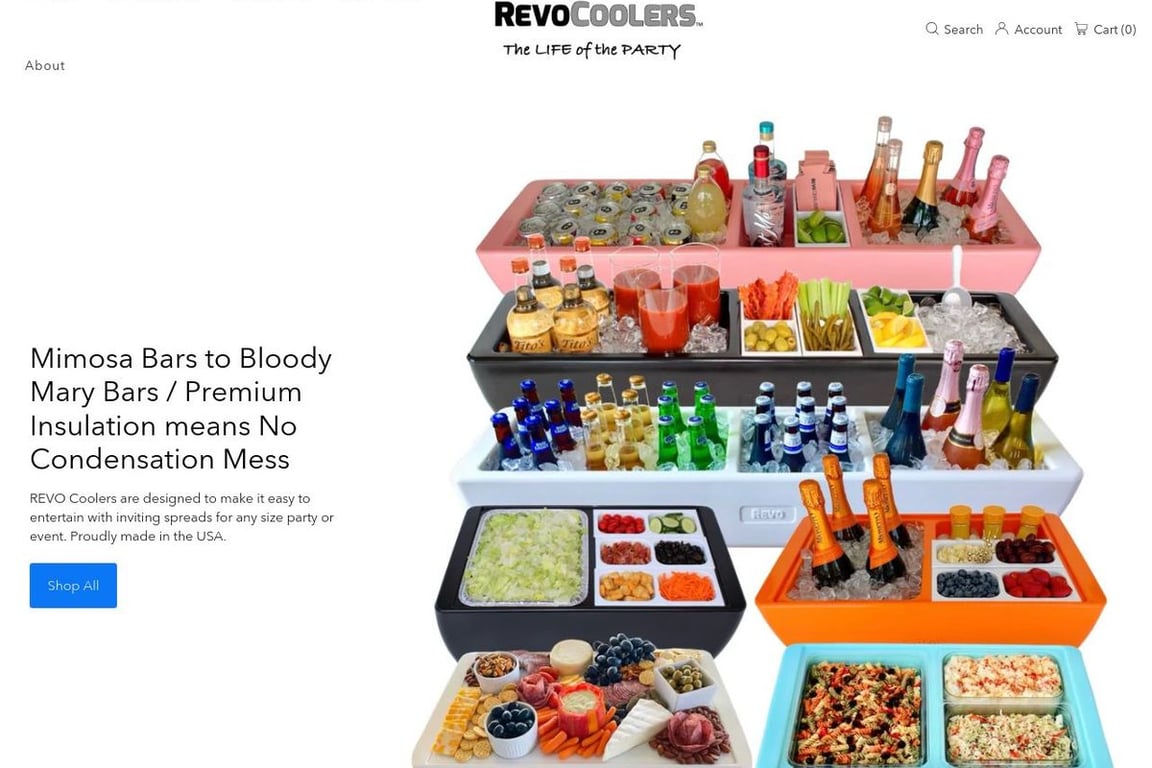 REVO Coolers homepage