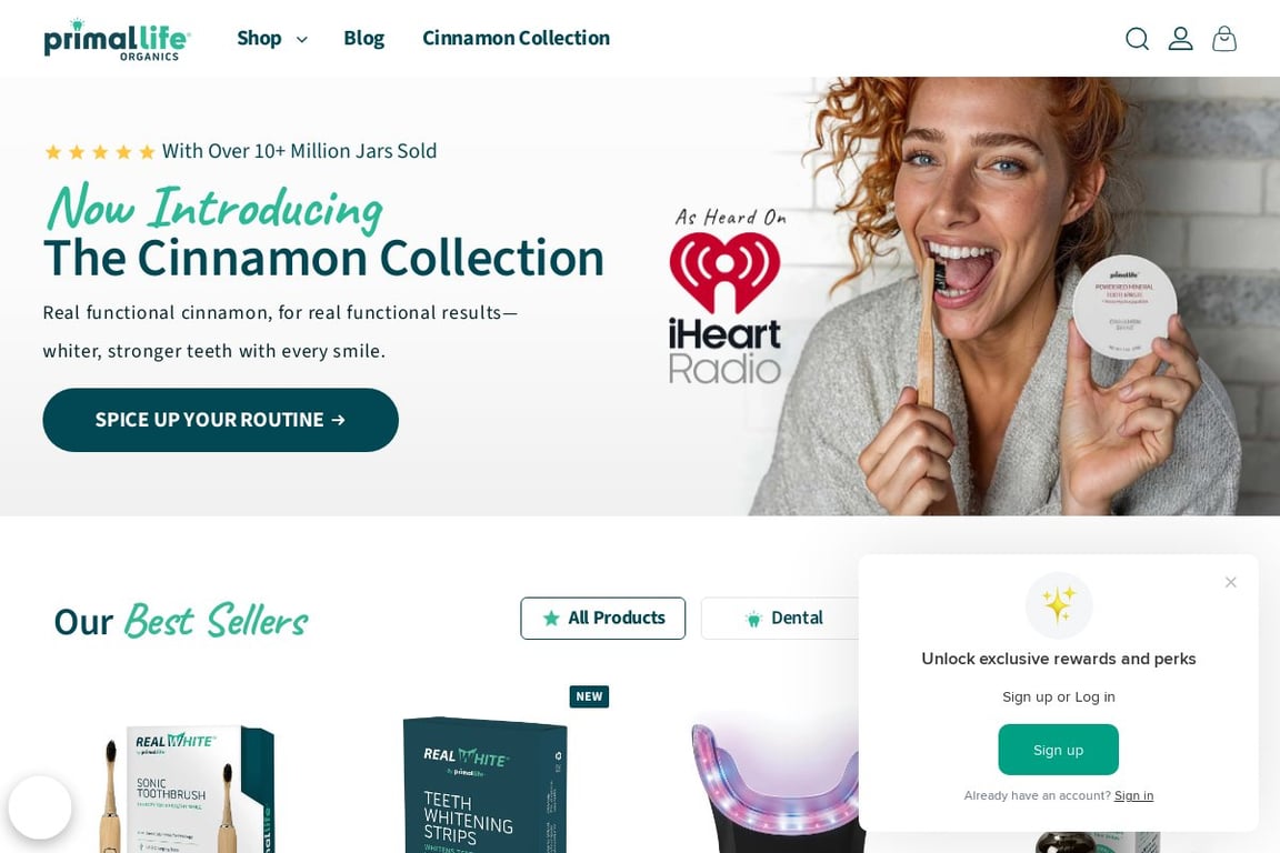 Primal Life Organics homepage