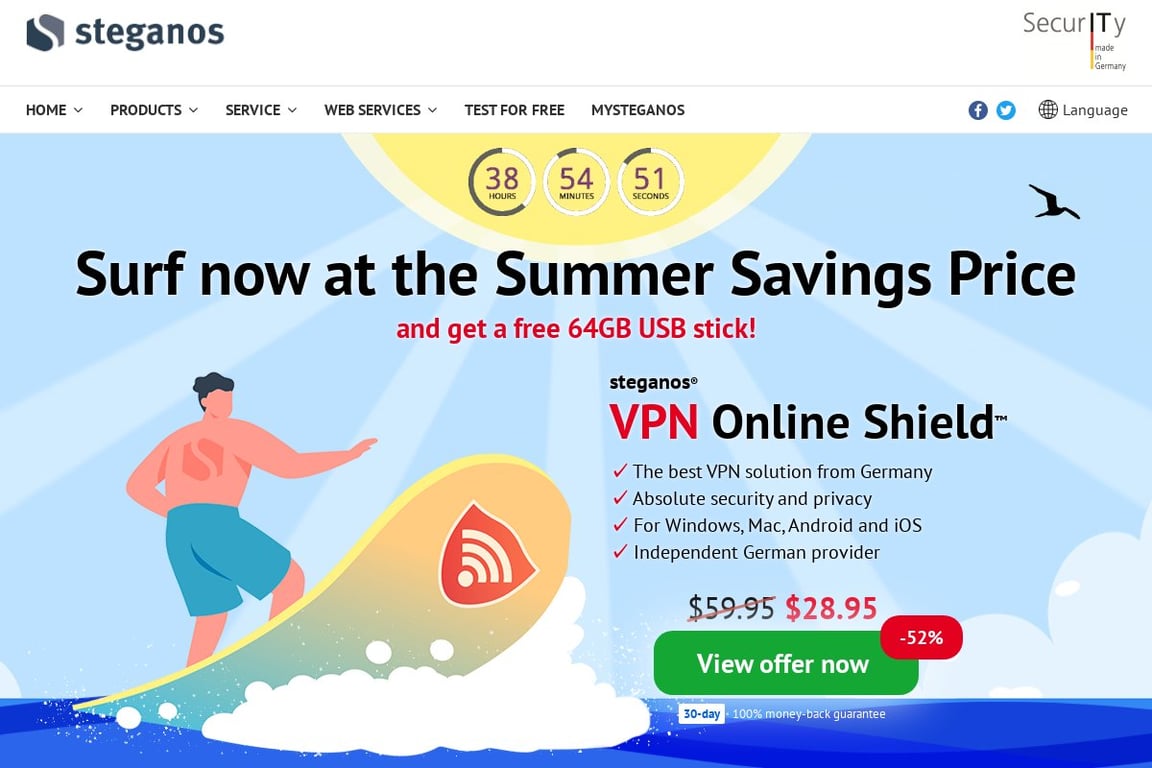 Steganos homepage