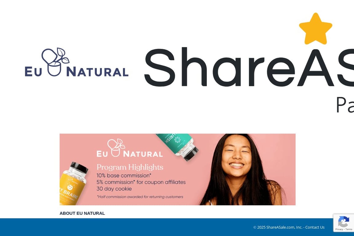 Eu Natural Preferred affiliate program signup page