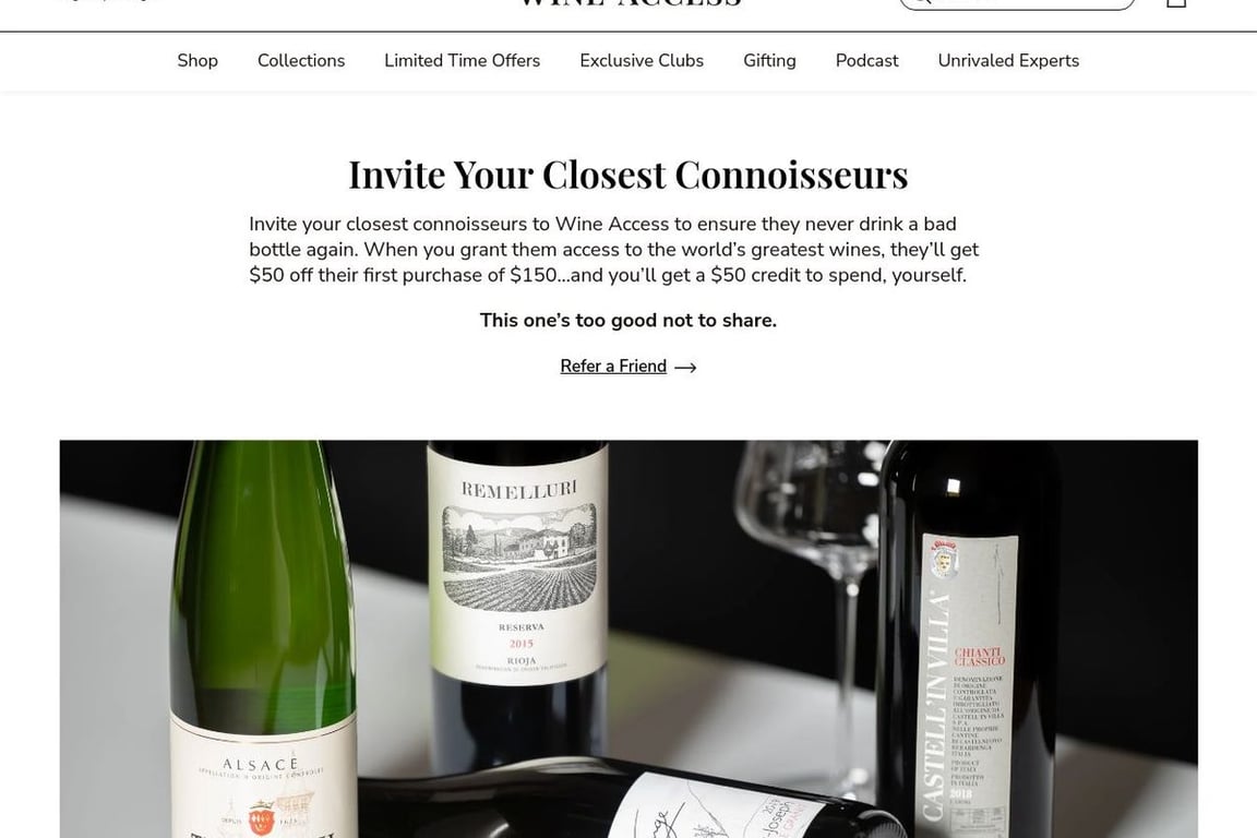 WineAccess homepage