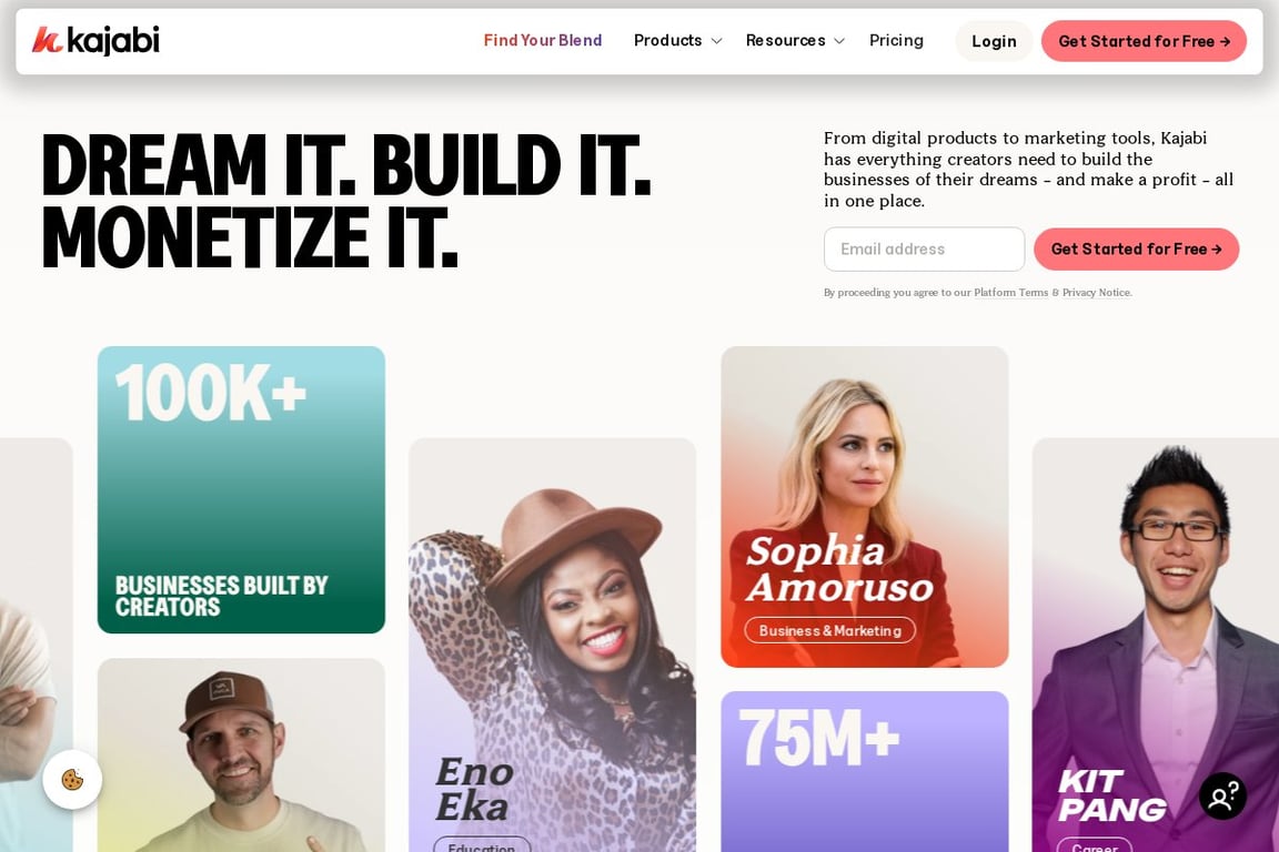 Kajabi homepage