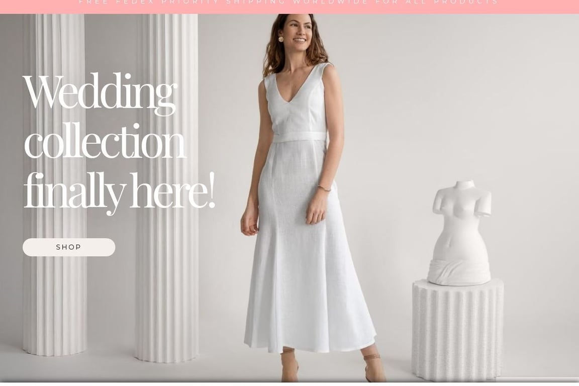 Linen handmade studio homepage