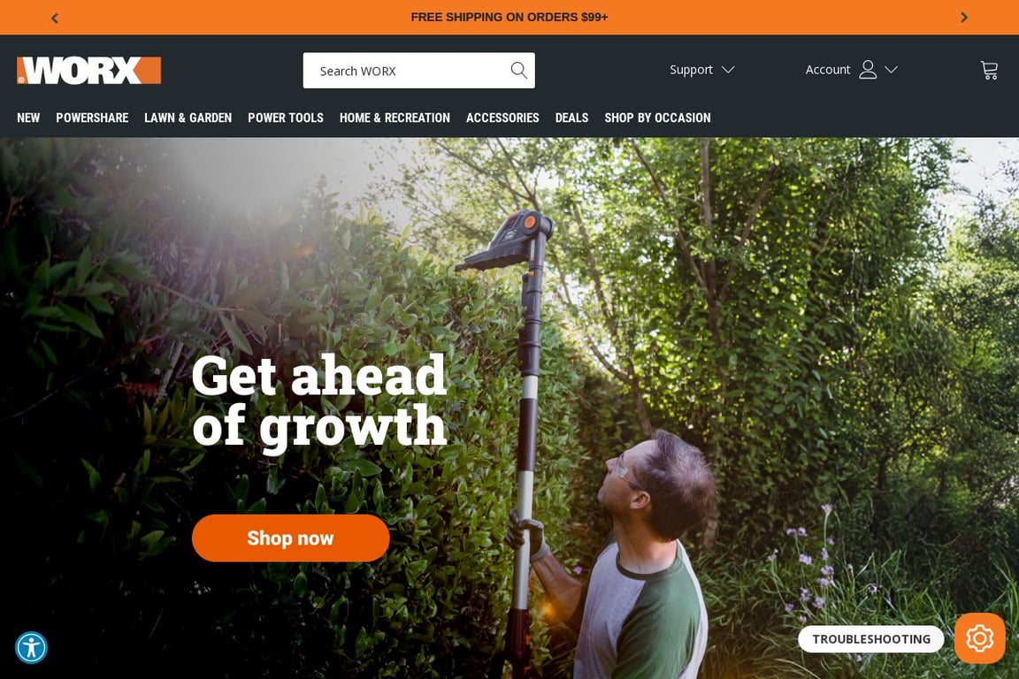 Worx homepage