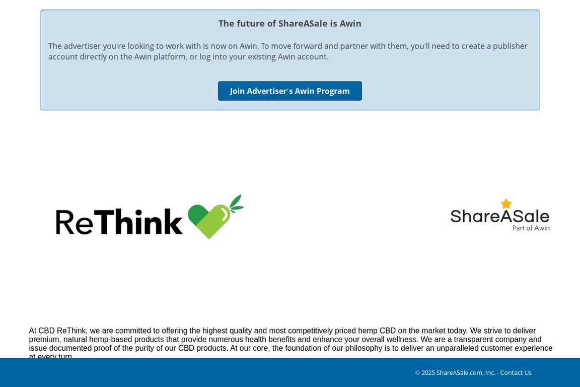 ReThink affiliate program signup page