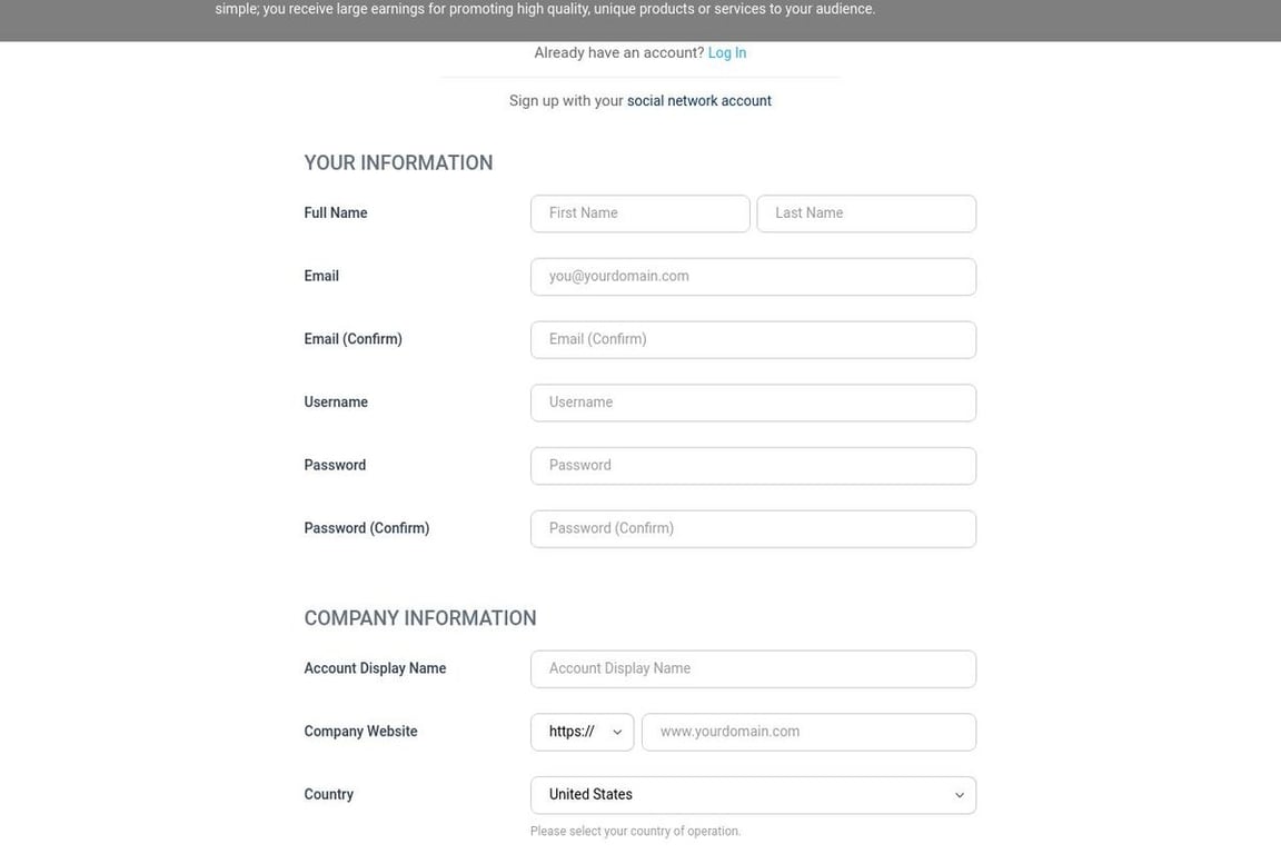 Smartass & Sass affiliate program signup page