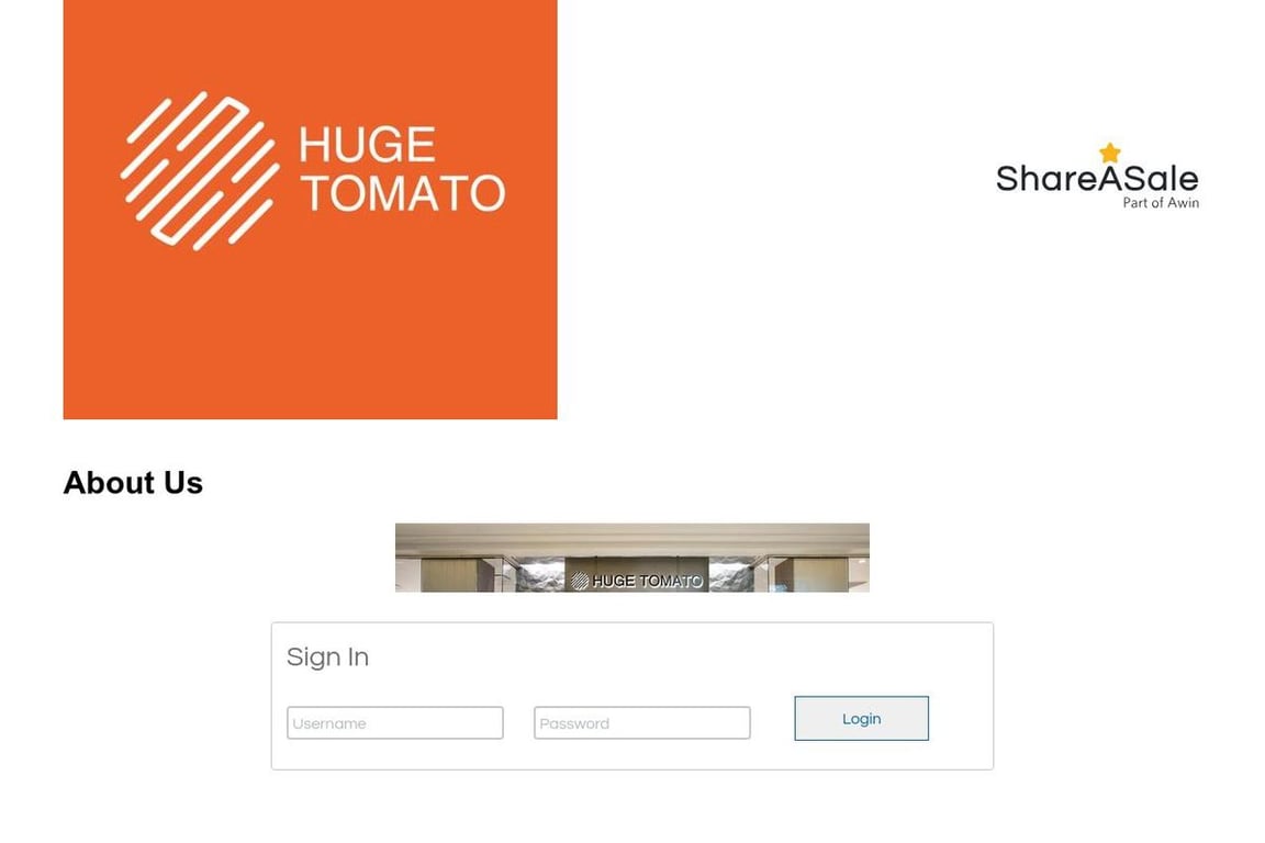 Huge Tomato affiliate program signup page