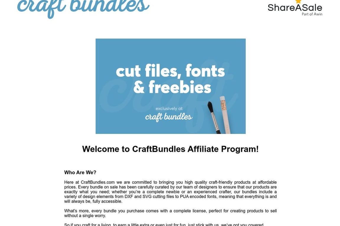 CraftBundles.com affiliate program signup page