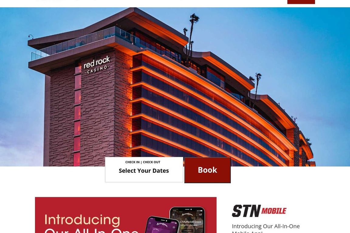 RedRock Casino, Resort & Spa homepage