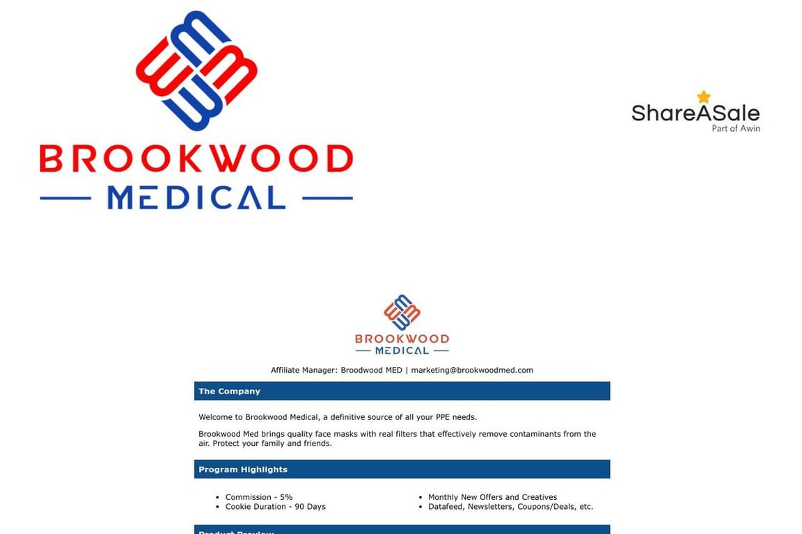 Brookwood Medical affiliate program signup page