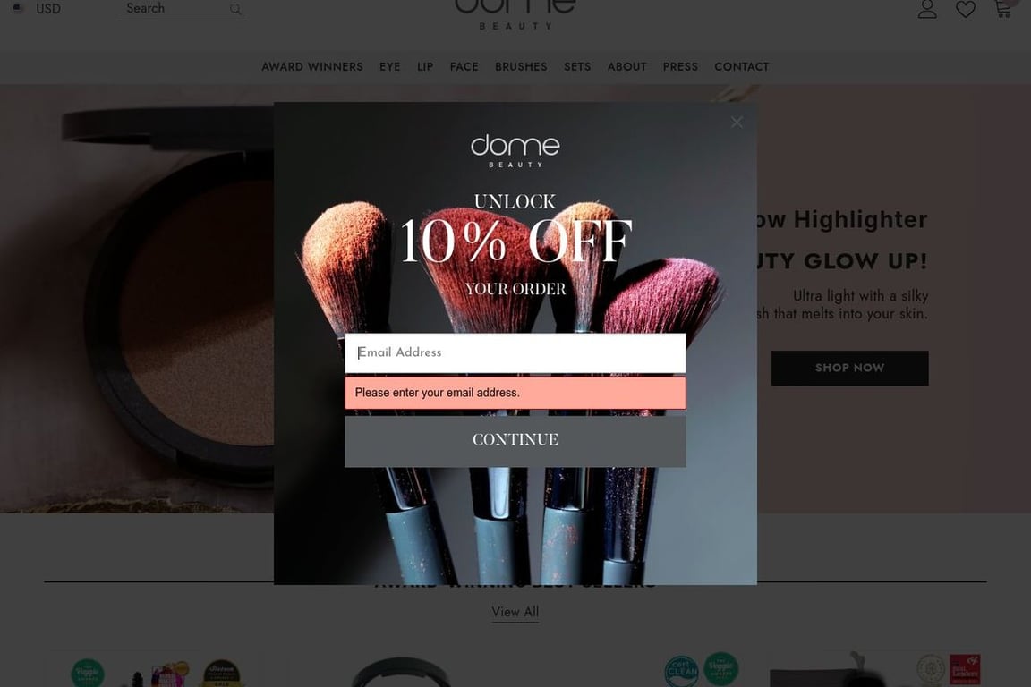 Dome Beauty homepage