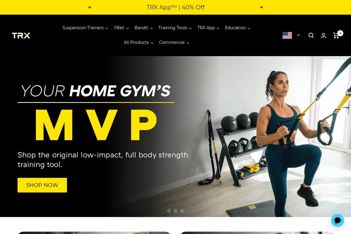 TRX Training homepage