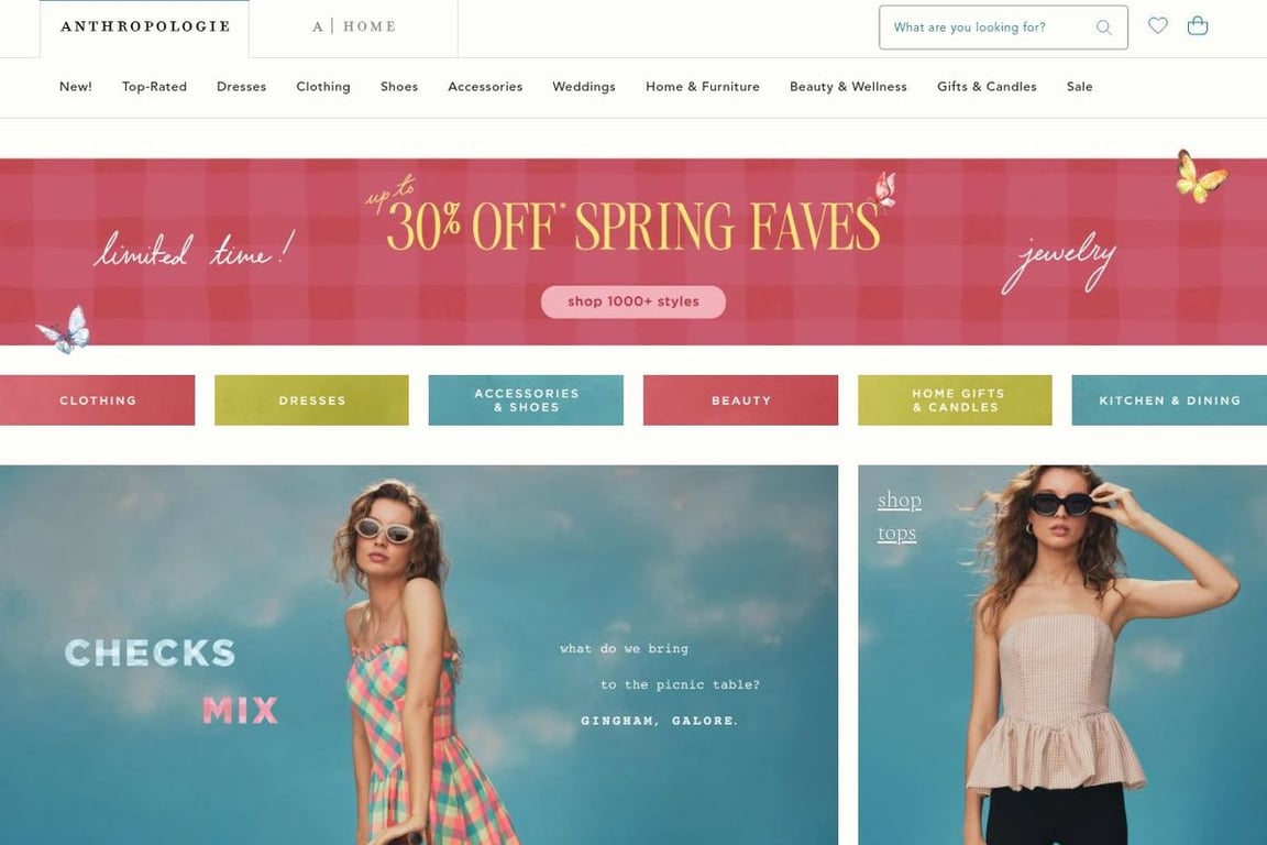 Anthropologie (UK) homepage