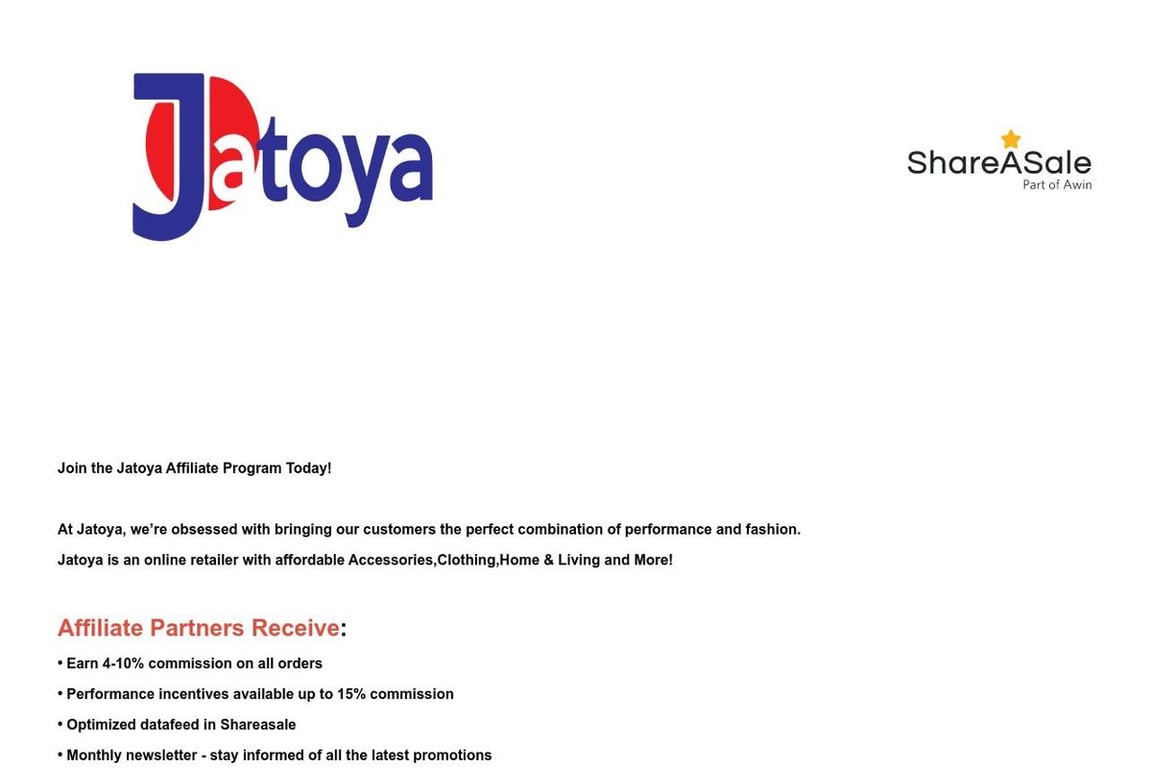 Jatoya affiliate program signup page