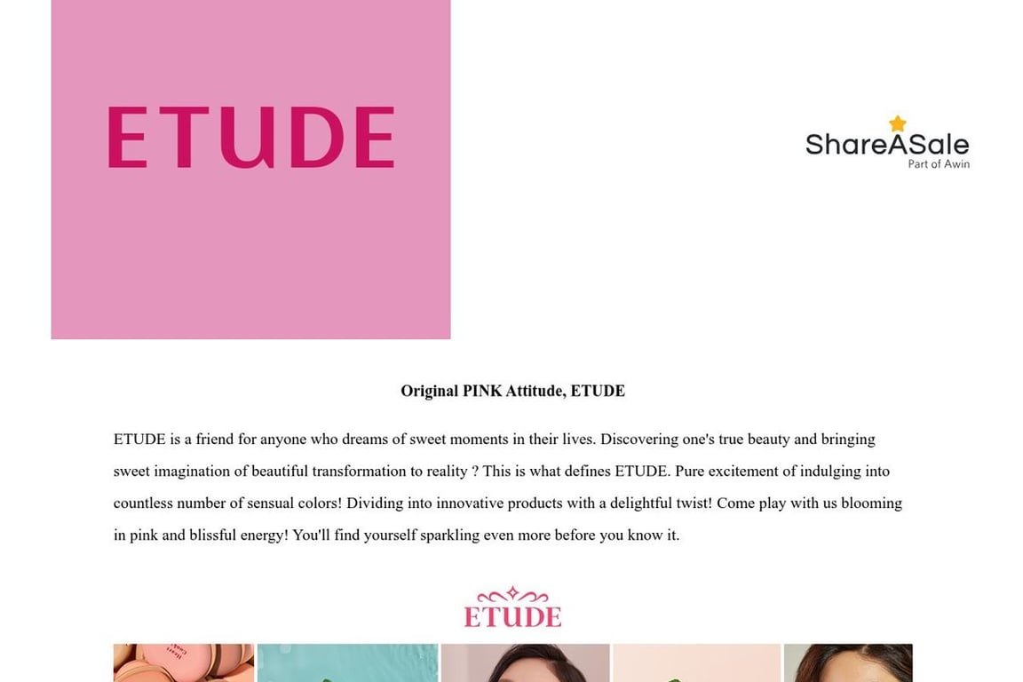 ETUDE affiliate program signup page