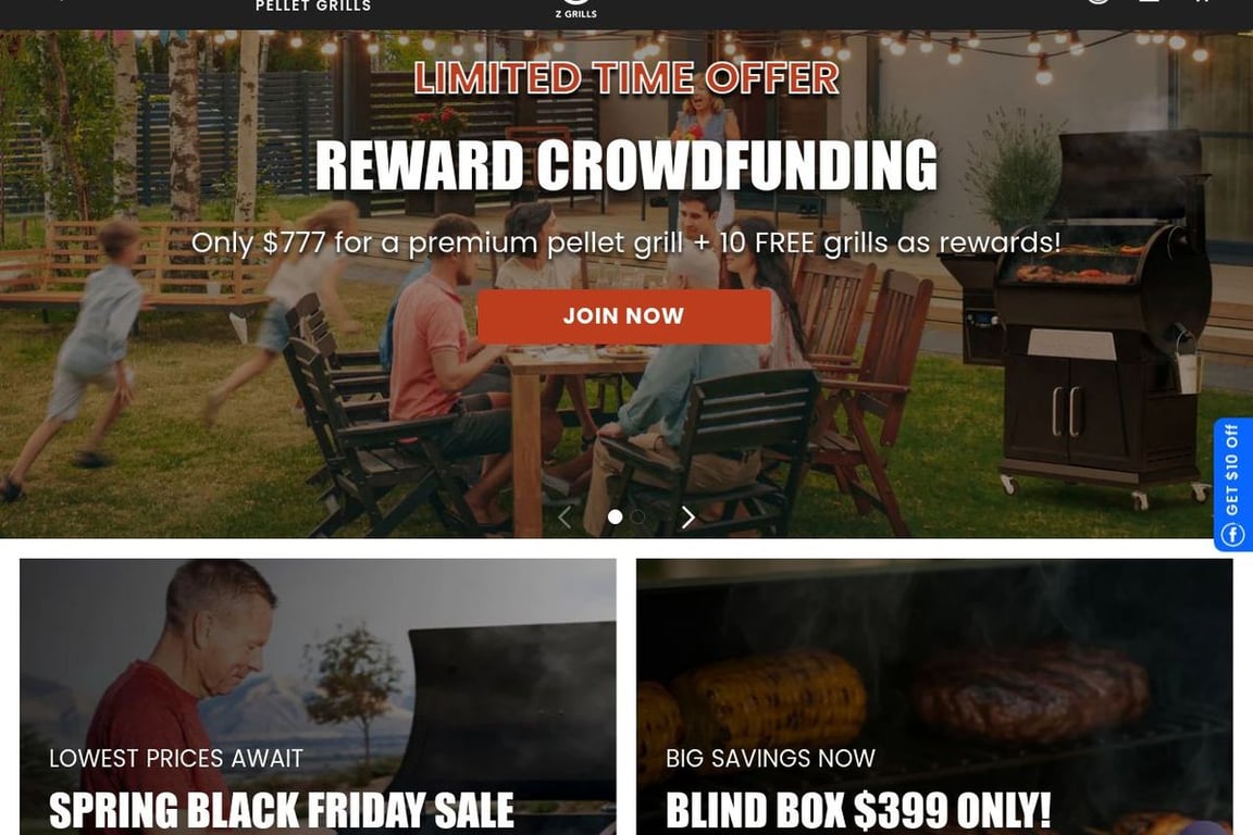 Z Grills homepage