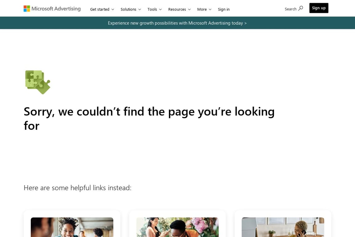 Microsoft Bing affiliate program signup page