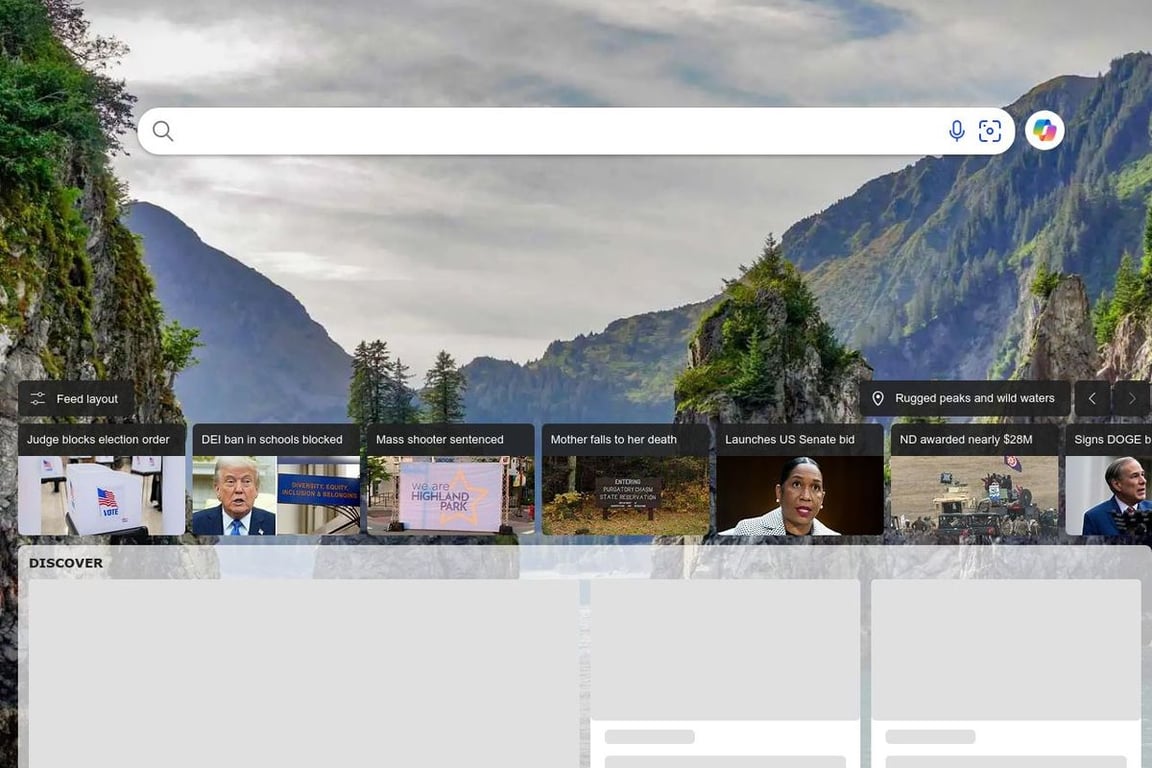 Microsoft Bing homepage