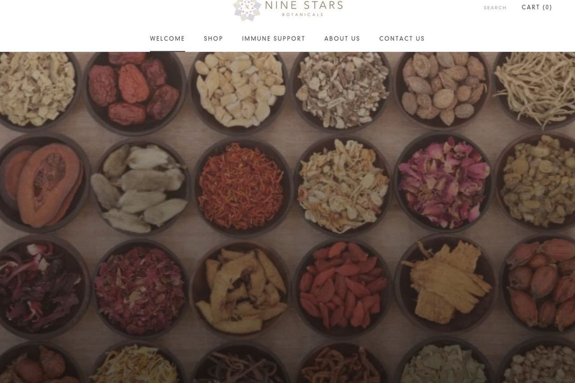 Ninestars Botanicals homepage
