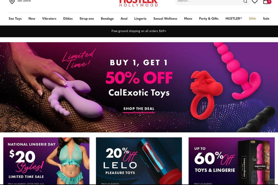 HUSTLER Hollywood homepage