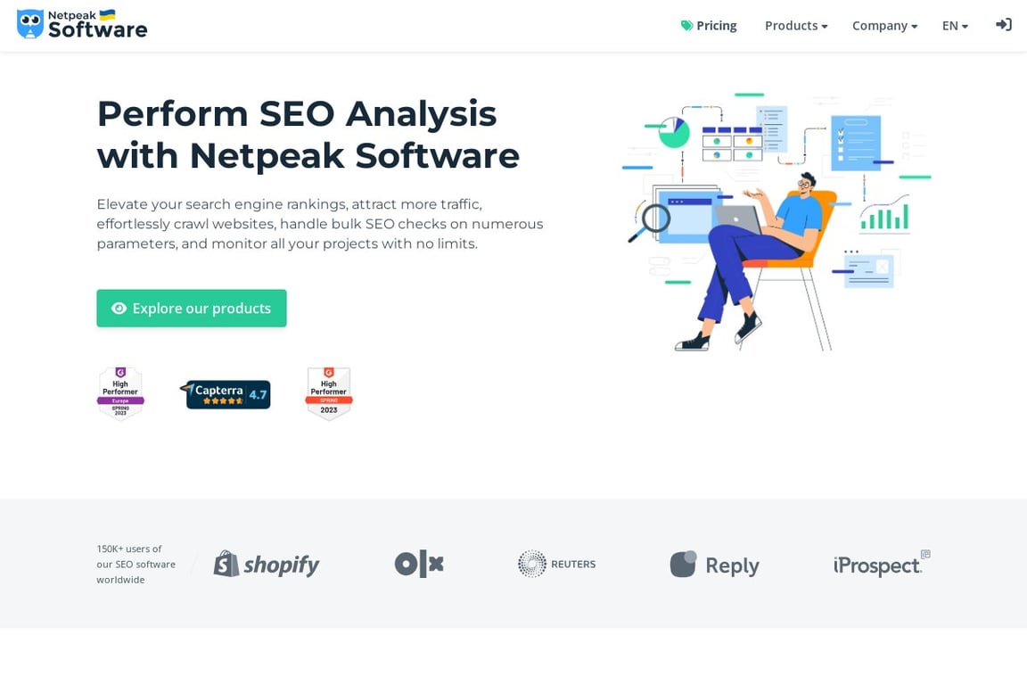 Netpeak Software homepage