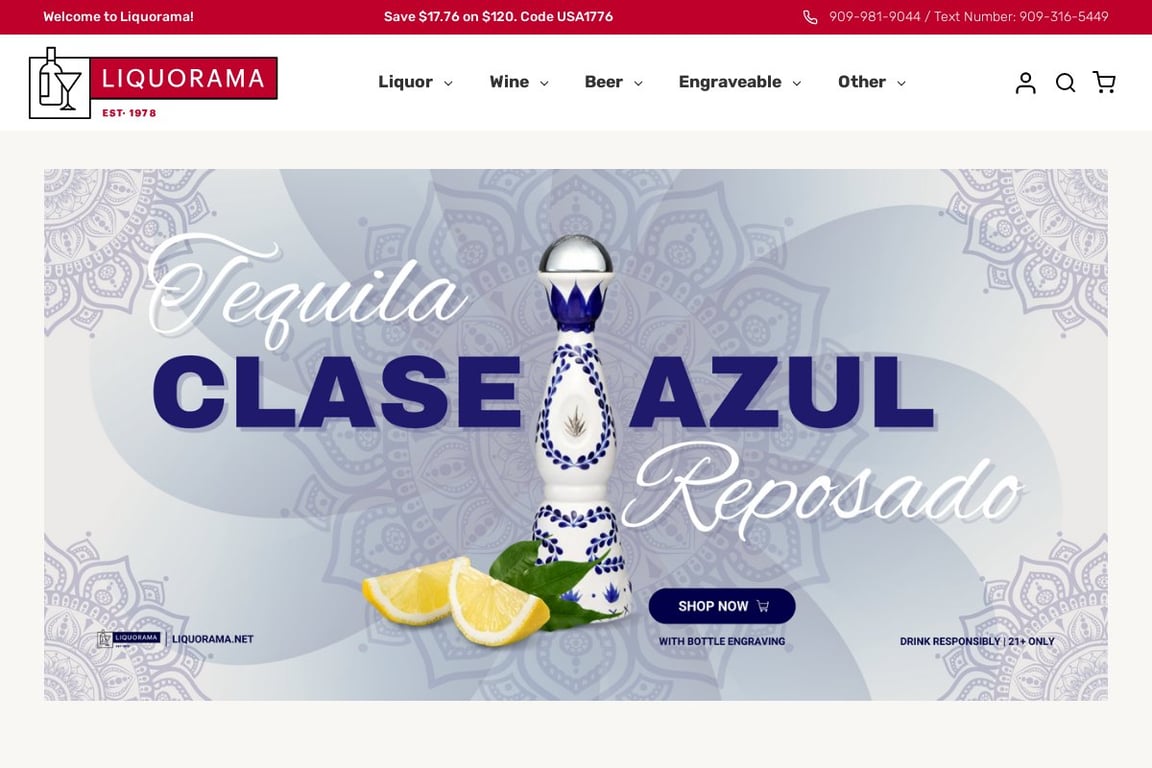 Liquorama homepage