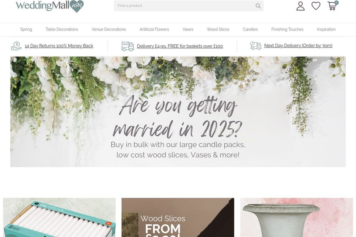 Wedding Mall UK homepage