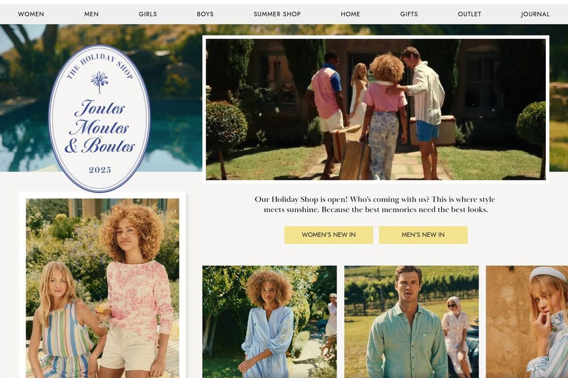 Joules Clothing US homepage