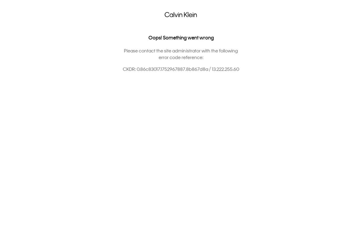 Calvin Klein homepage