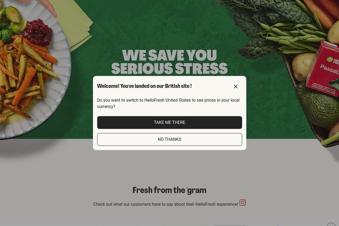 HelloFresh UK homepage