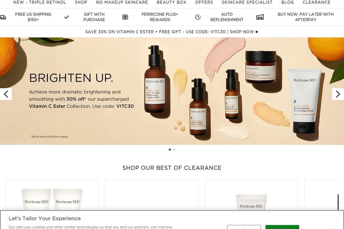 PerriconeMD US homepage