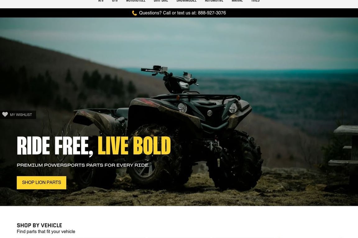 Lionparts.com homepage