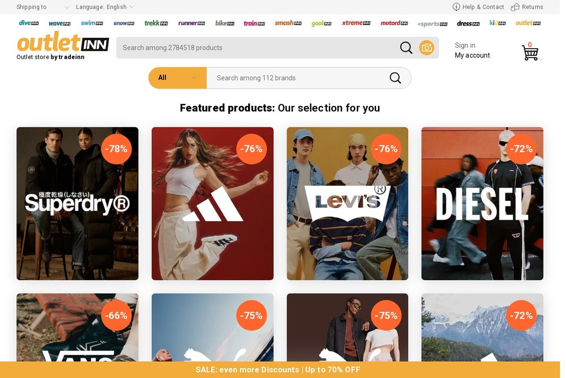 OutletInn homepage