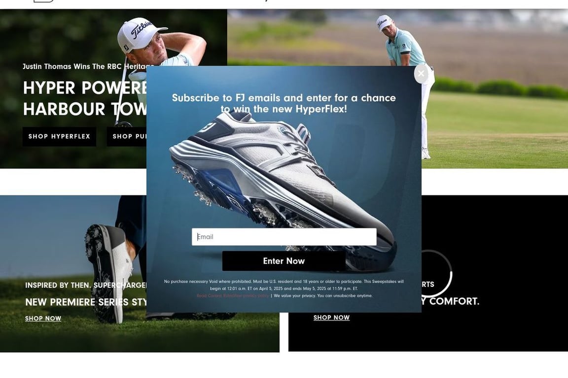 FootJoy homepage