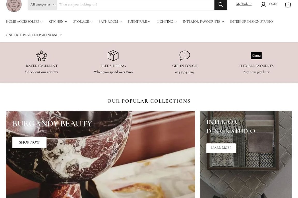 House of Flora homepage