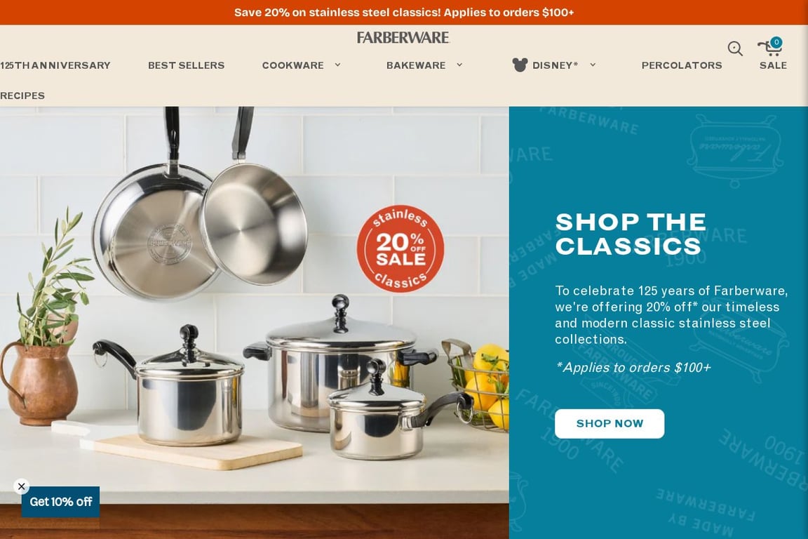 Farberware homepage