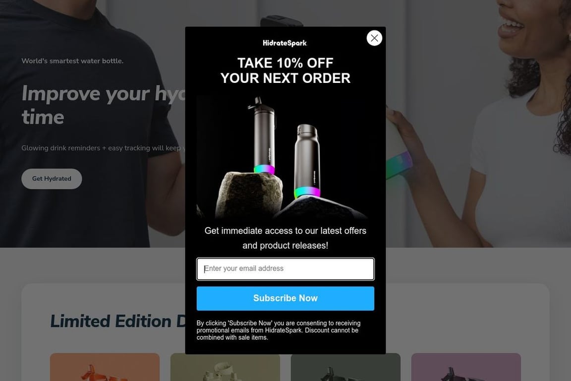Hidrate Spark homepage