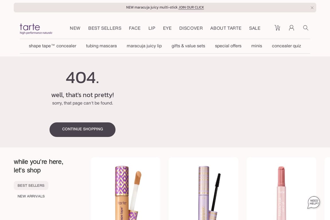 Tarte affiliate program signup page