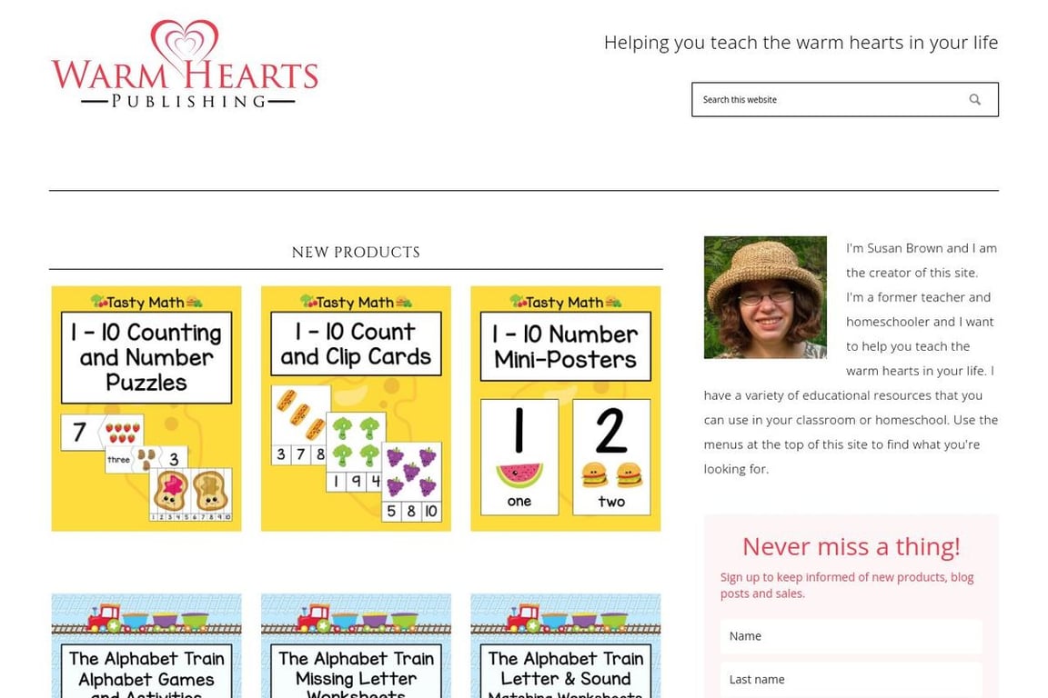 Warm Hearts Publishing homepage