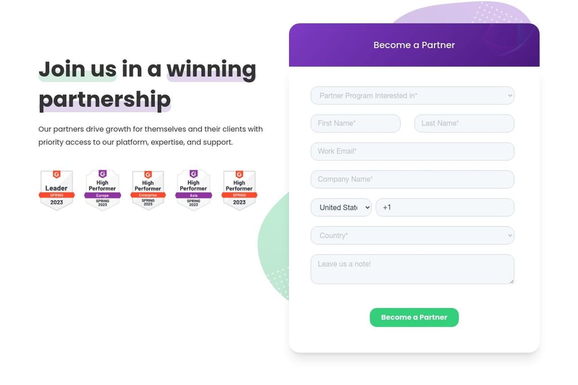 Tars affiliate program signup page