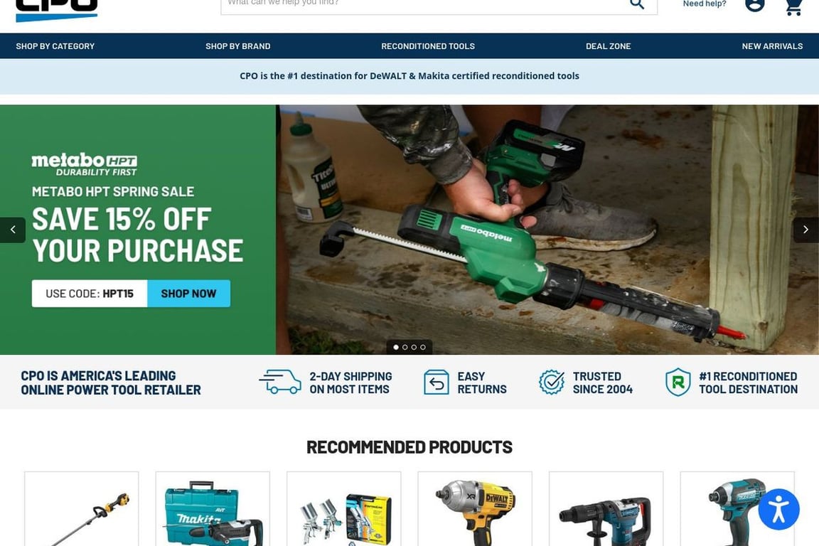 CPO Commerce homepage