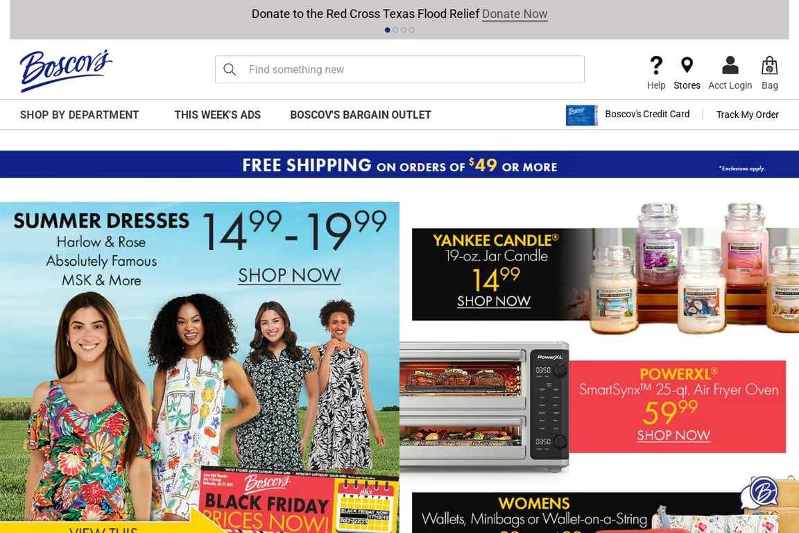 Boscov’s Department Stores homepage