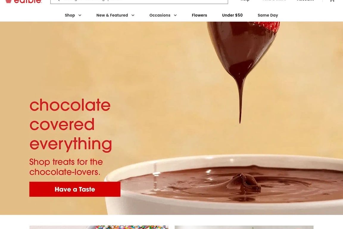 Edible Arrangements homepage