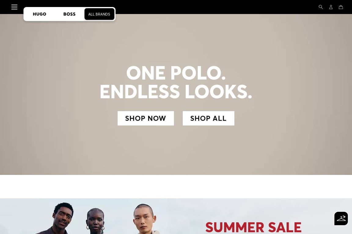 Hugo Boss homepage