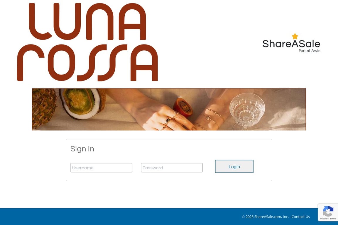 LUNA ROSSA affiliate program signup page